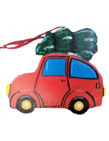 Voiture en bois peinte