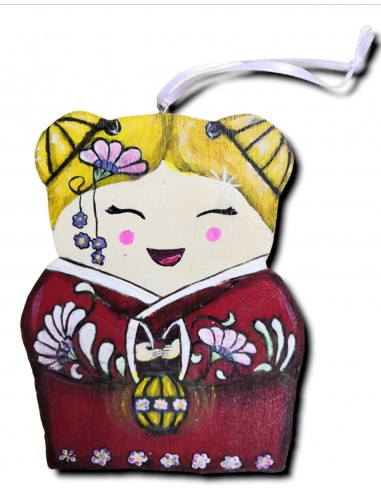 Kokeshi en bois peinte